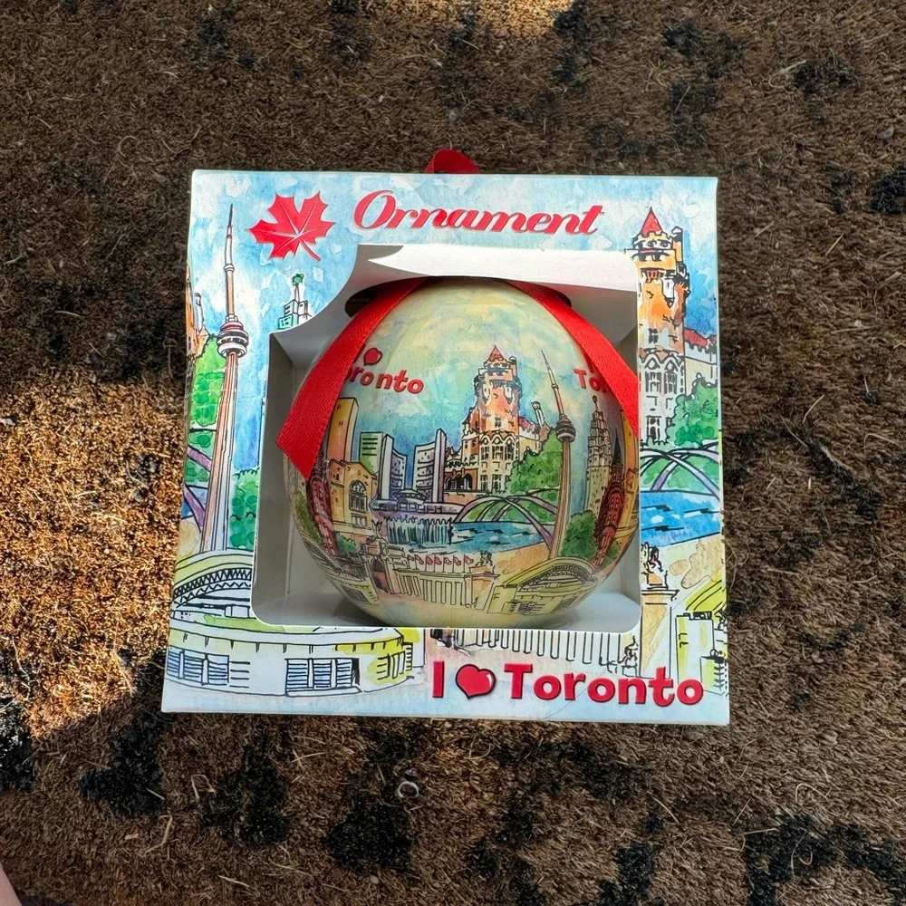 Toronto Souvenir Ornament with Red Ribbon